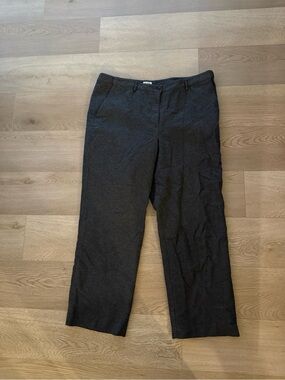 L.L.Bean Pants Womens 18 Plus Gray Classic Fit Lined Straight Leg 100% Cotton